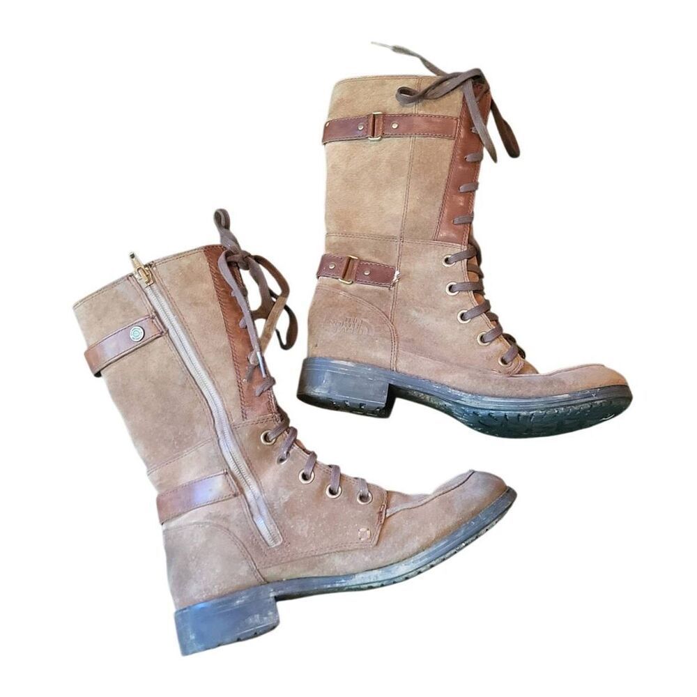 The North Face Boots Women's 9 Tan Bridgeton Tall Suede Leather Lace Up Riding